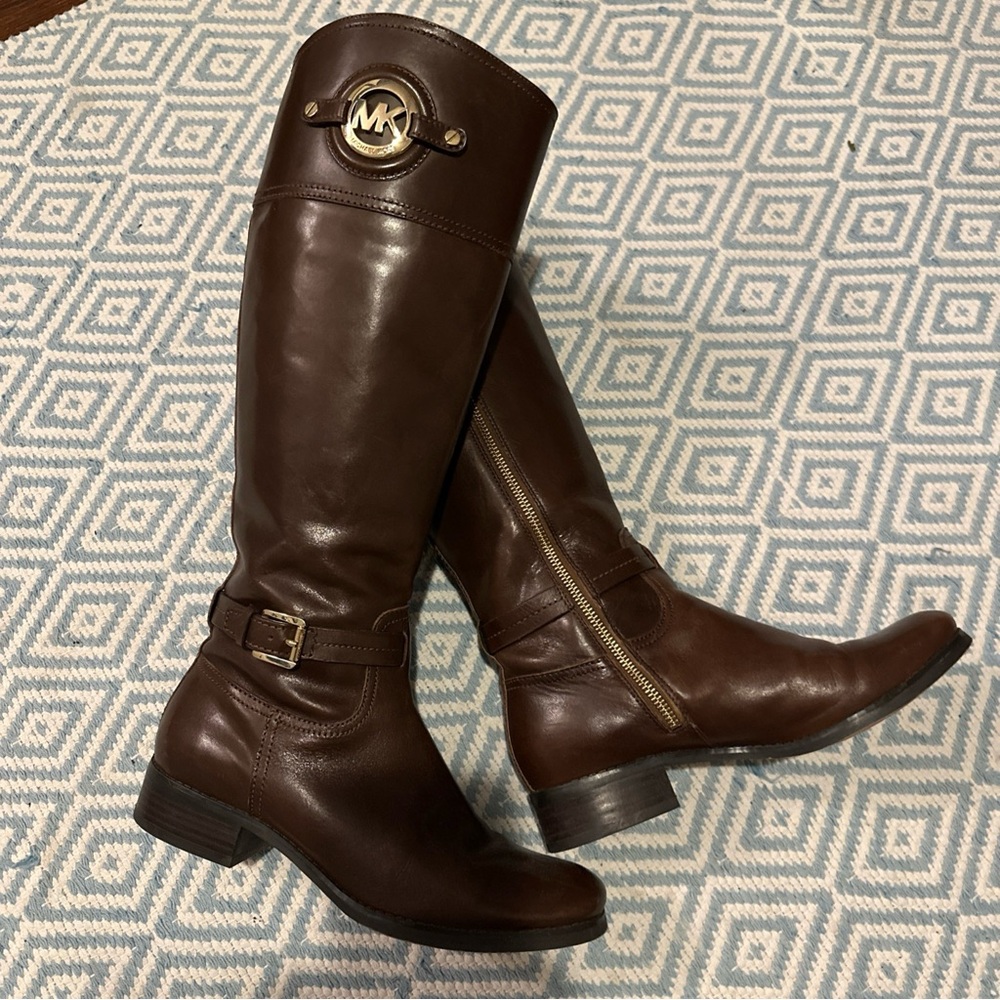 Michael Kors Dark Brown Leather Boots size 8M